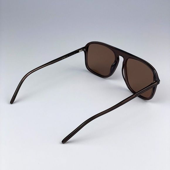 🔥Saint Laurent SL590 003 Sunglasses Brown Aviator Unisex - Picture 13 of 15